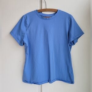 A New Day Shirt Womens Medium Blue Crewneck Short Sleeve Solid Basic Casual Tee
